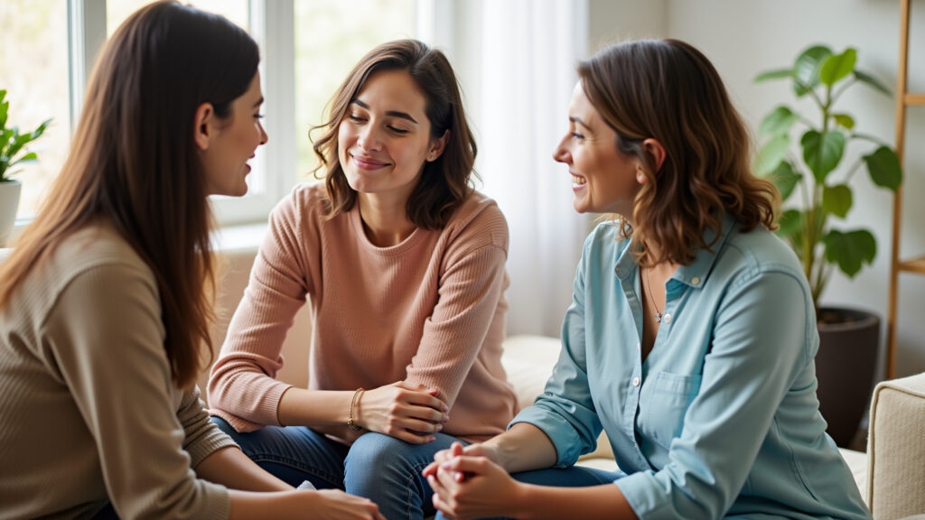 Buscando apoio: conversando com amigos.