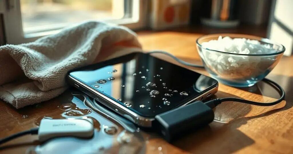 celular molhou o que fazer