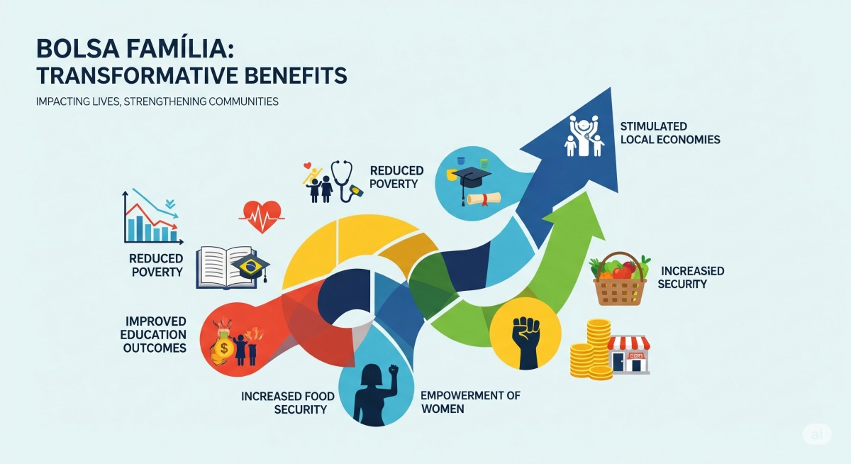 Infográfico mostrando os diferentes benefícios do Bolsa Família.