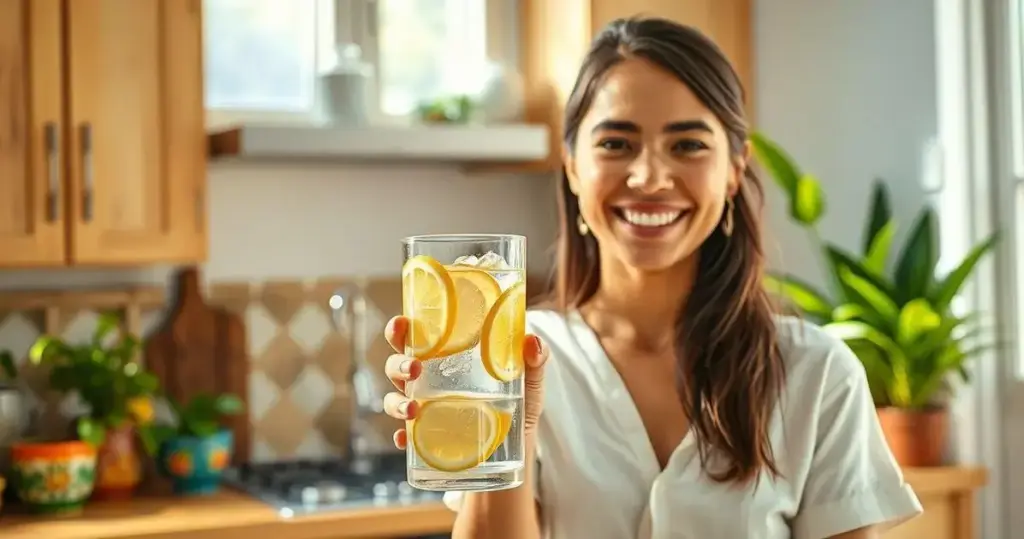 benefícios da água com limão