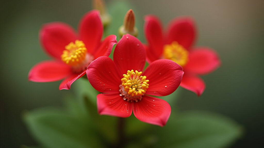 Close-up, vibrant Adenium obesum flowers, professional photography, 8K quality, sharp focus, Flores vibrantes da Rosa do Deserto em detalhes.