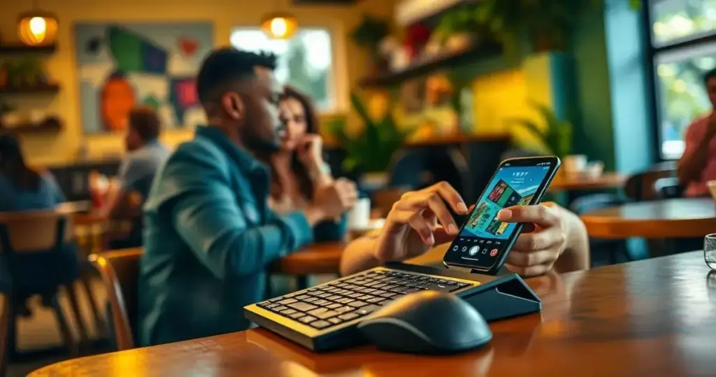 como conectar teclado e mouse no celular