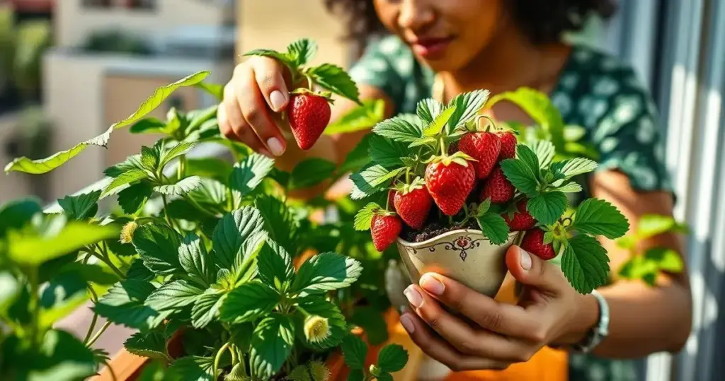 como plantar morango em vaso