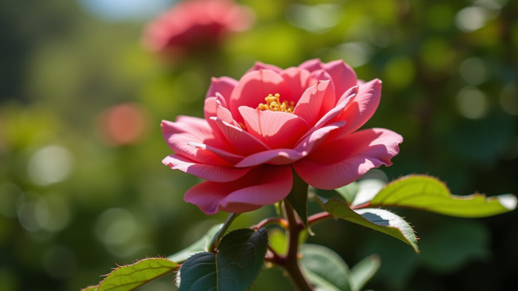 Desert rose under direct sunlight, vibrant flowers, professional photography, 8K quality, sharp Rosa do Deserto florescendo sob a luz do sol.