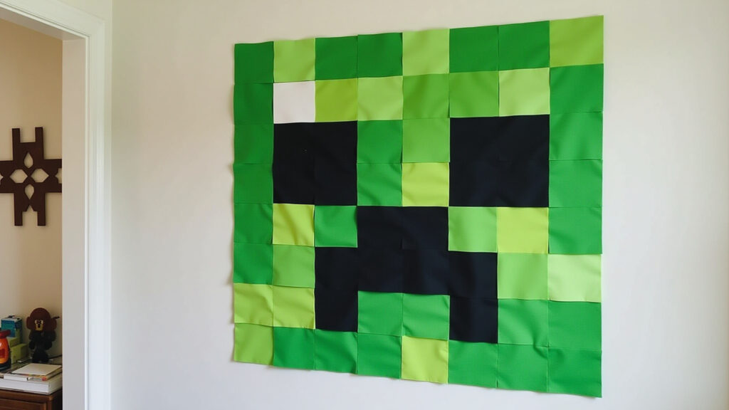 Decoração de Creeper do Minecraft para festa.