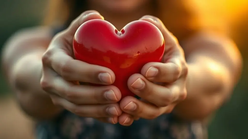 Mão afastando um coração vermelho, simbolizando a resistência ao amor.