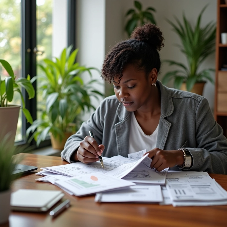 Analisando fluxo de caixa em casa.