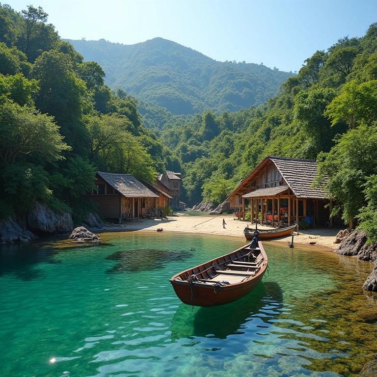 Barcos de pesca tradicionais na Praia do Bonete, Ilhabela.