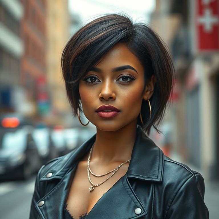 Bob assimétrico para rosto coração.