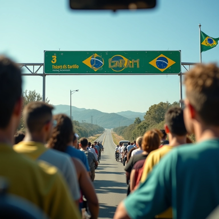 Brasileiros atravessando fronteira terrestre de carro. Limite de compras via terrestre ou fluvial.