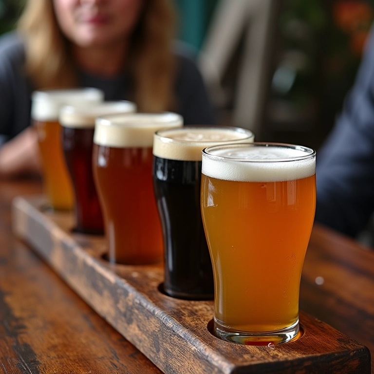 Degustação de diferentes tipos de cerveja Bohemia.