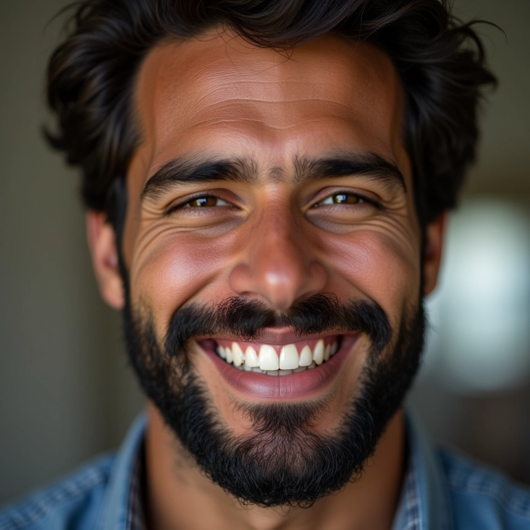 Dicas Para o Crescimento da Barba: 10 Truques Homem barbudo sorrindo, com barba bem cuidada.