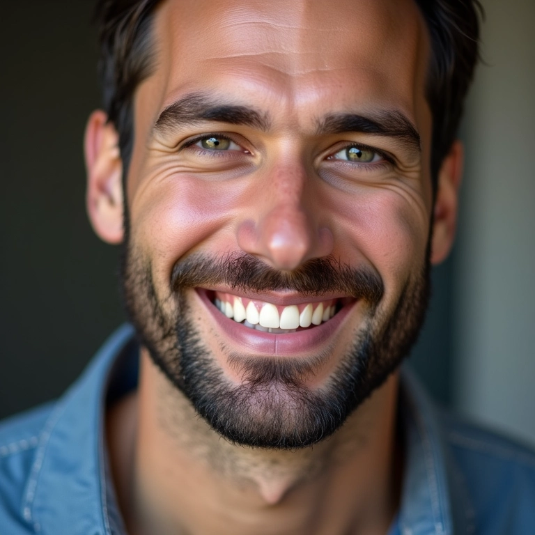 Dicas Para o Crescimento da Barba: 10 Truques Homem sorrindo com barba bem cuidada, transmitindo confiança.