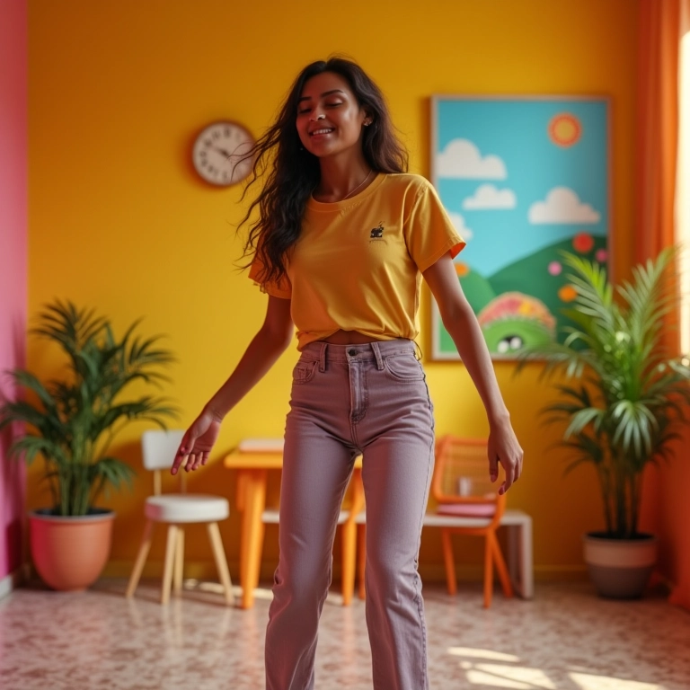 Influenciador criando challenge de dança no TikTok, buscando viralizar e se divertir na plataforma.