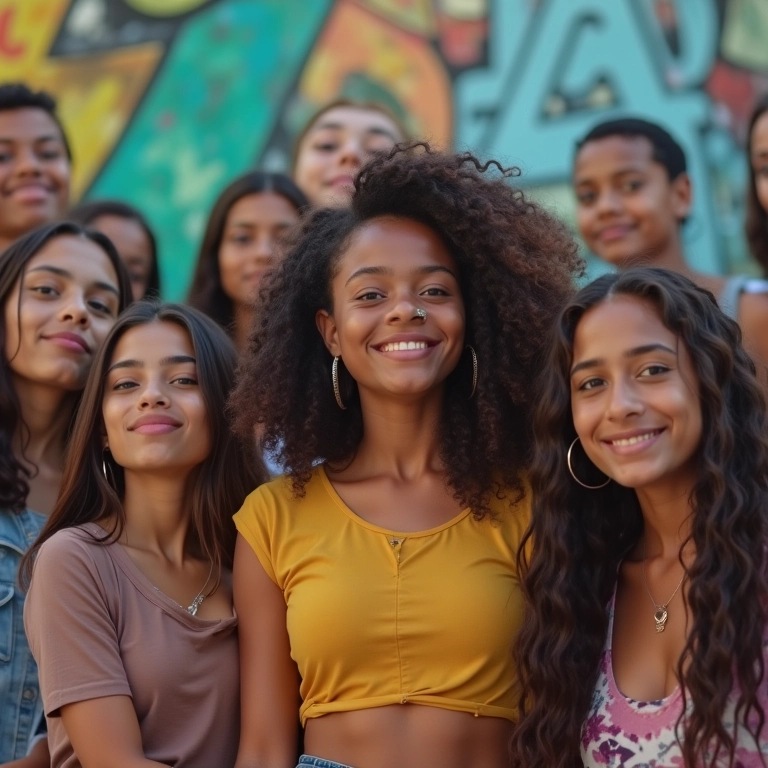 Jovens criando vídeos no TikTok em cenário urbano, representando o público mais jovem e aberto a novidades.