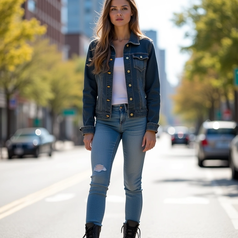 Look casual com coturno e calça jeans skinny.