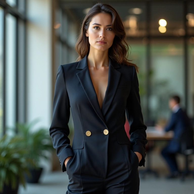 Macacão pantalona elegante para o ambiente de trabalho.