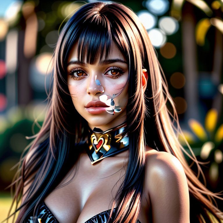 Mulher com franja lateral longa, ideal para rosto coração.