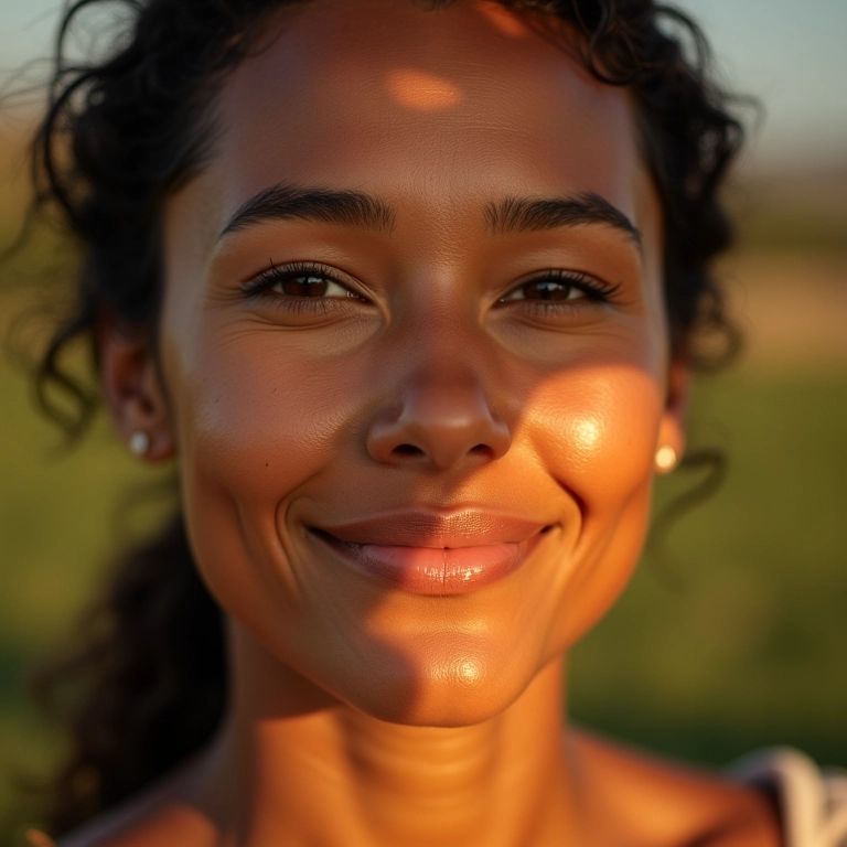 Dicas Para Uma Pele Viçosa: O Guia do Glow Mulher sorrindo com pele viçosa e maquiagem natural.