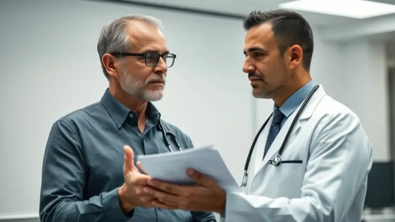 Médico explica avanços no tratamento de câncer de próstata para paciente brasileiro.