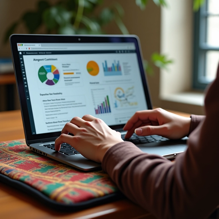 Passo a passo para consultar o IDEB online em um laptop.