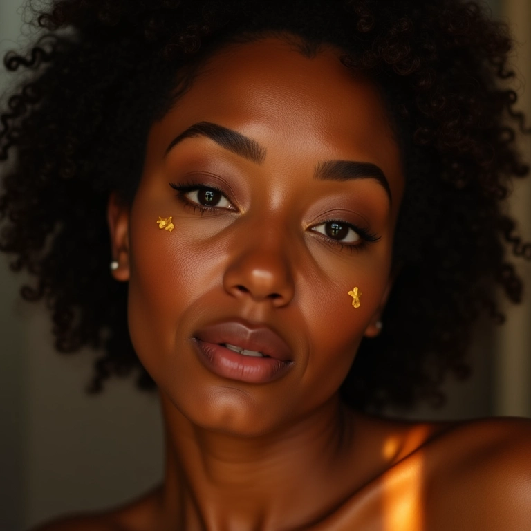 Pele glow com maquiagem e iluminação natural.