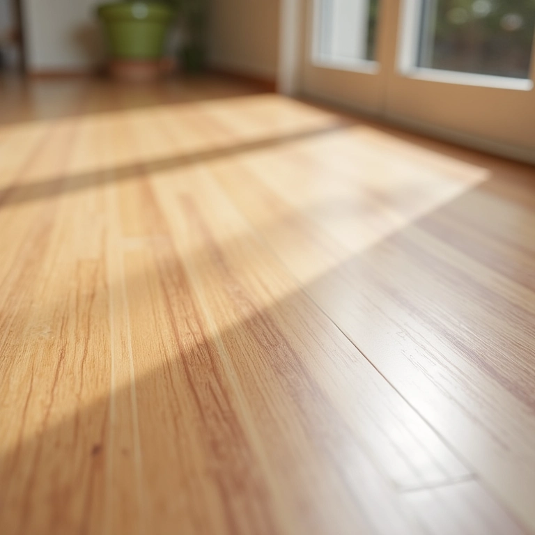 Piso laminado impecável após dicas de limpeza.