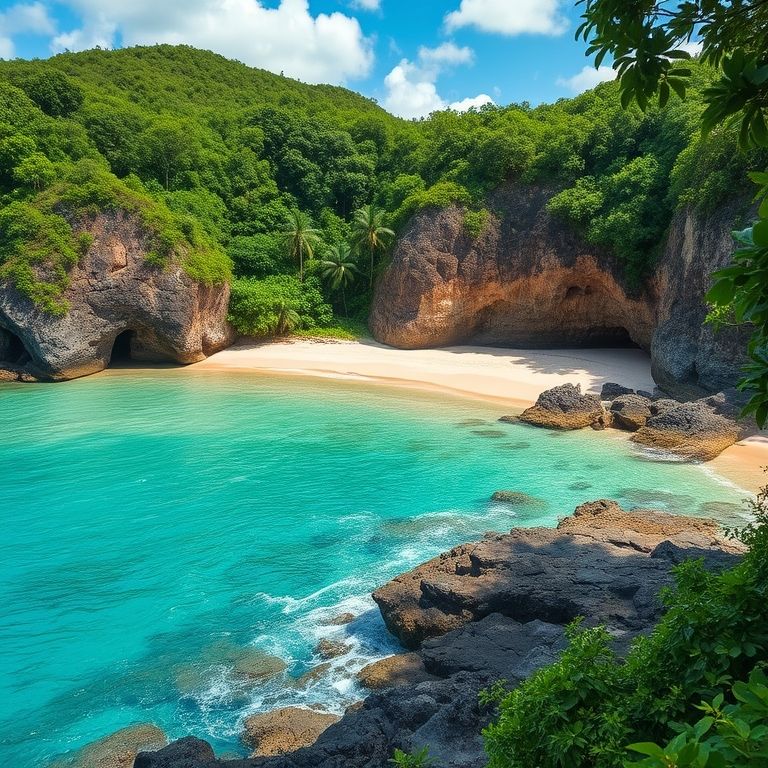 Praia da Fortaleza, Ubatuba, uma praia escondida com costões rochosos e águas turquesa.