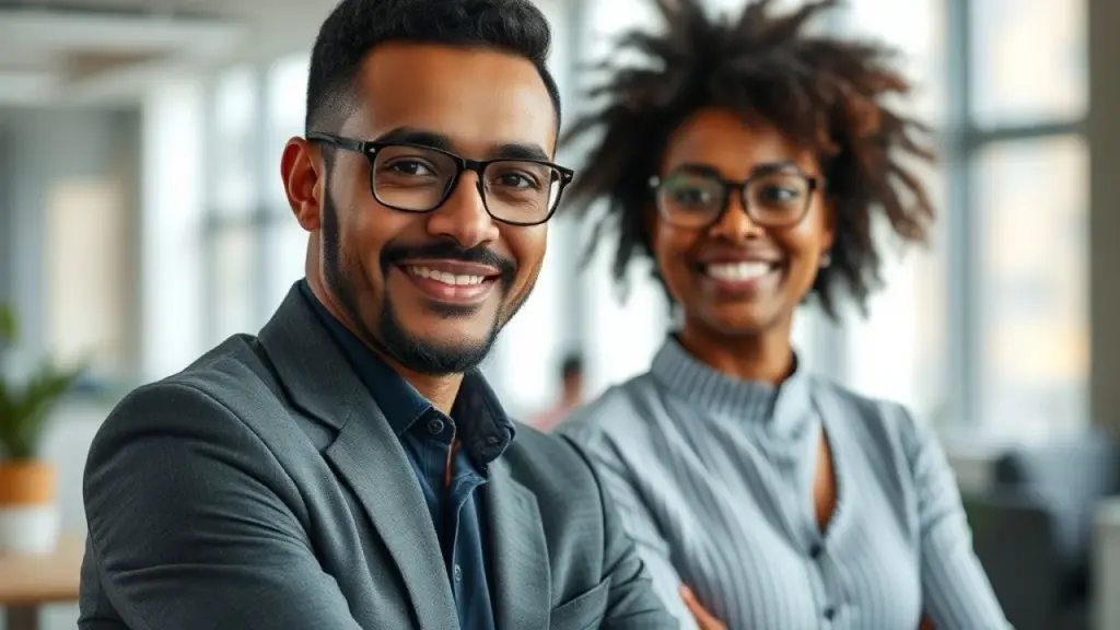 A Importância da Inteligência Emocional Para Empreendedores Empreendedor brasileiro diverso refletindo em escritório moderno e iluminado.