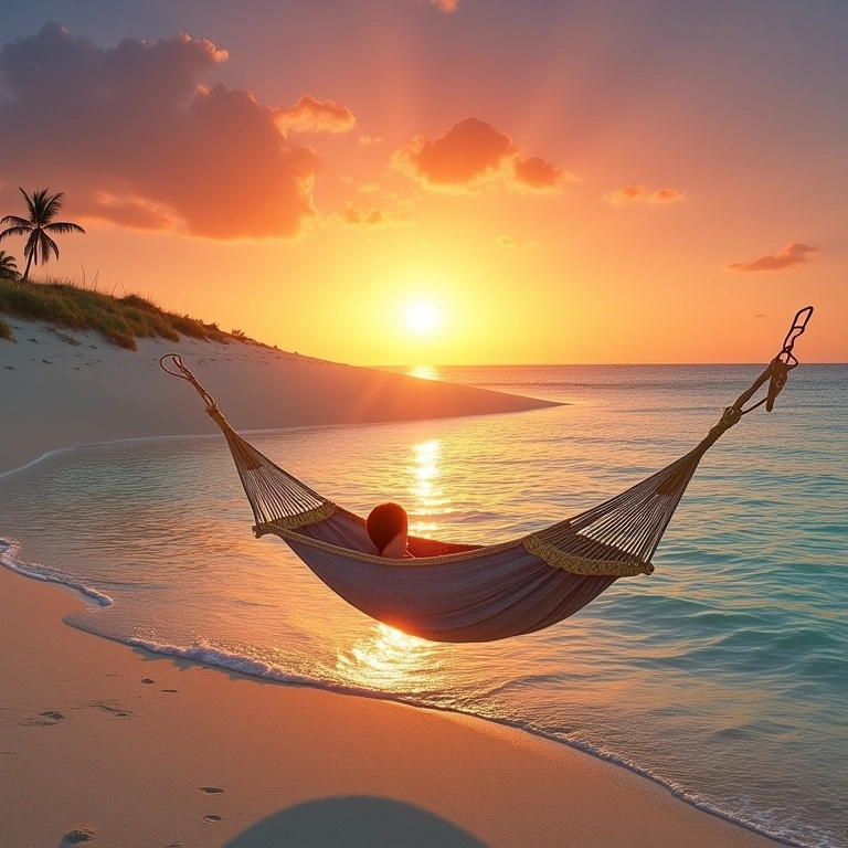 Rede sobre as águas cristalinas da Praia do Paraíso, Jericoacoara.