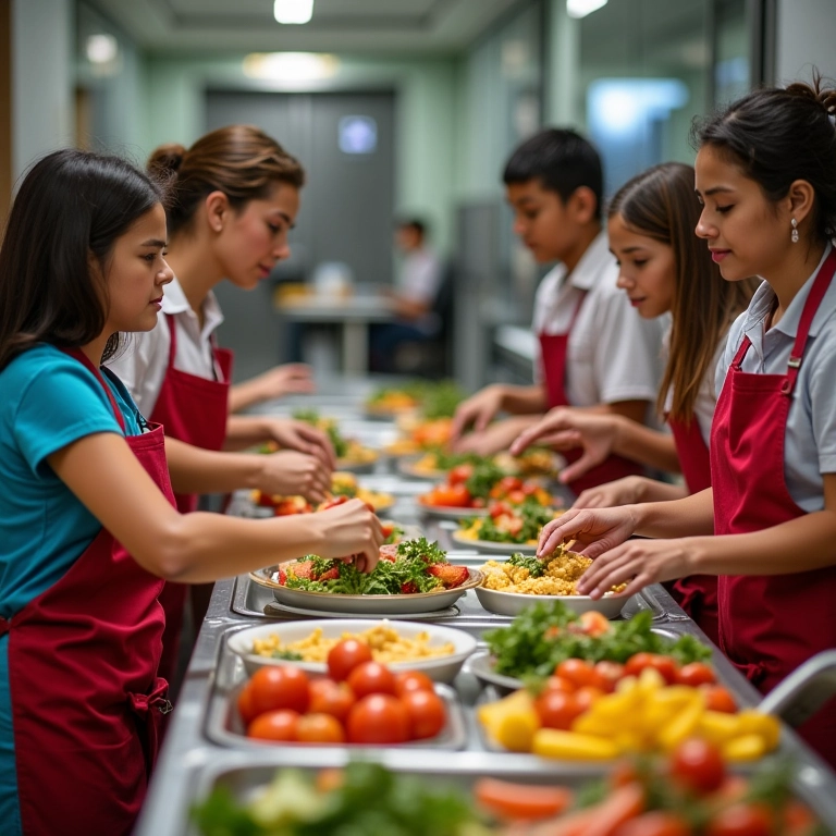 PNAE: A Importância da Alimentação na Escola Refeição escolar nutritiva e diversificada sendo servida em uma escola brasileira.