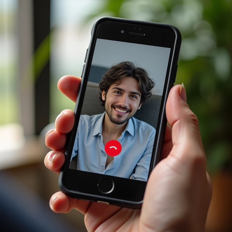 Reunião rápida e informal no Google Meet em um celular.