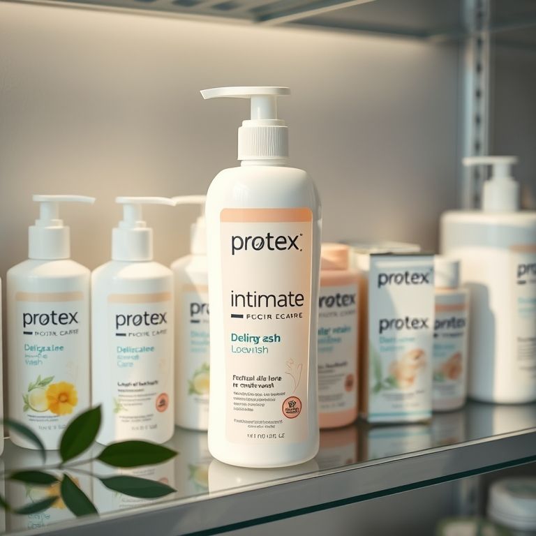 Sabonete íntimo Protex Íntimo Delicate Care na prateleira.