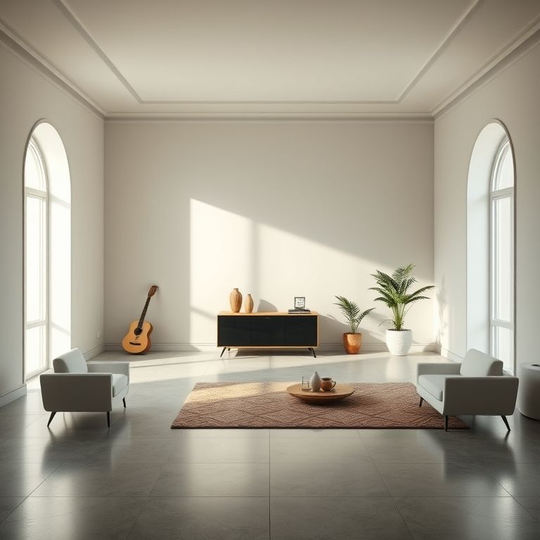 Sala minimalista representando herança sem descendentes ou ascendentes.