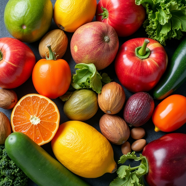 Seleção de alimentos saudáveis para o crescimento da barba.