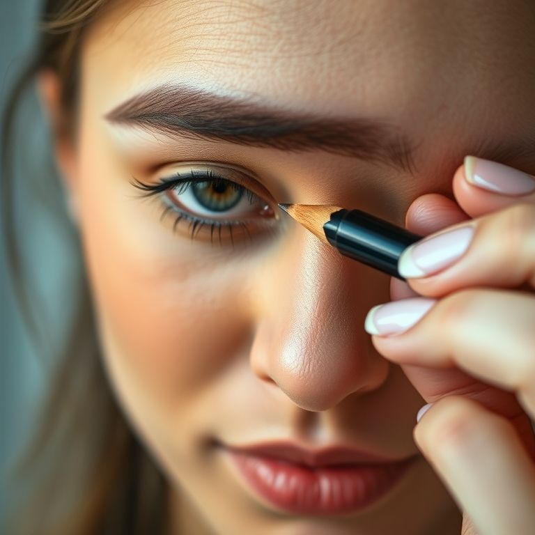 Sobrancelhas definidas e naturais na maquiagem.