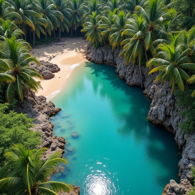 Vista aérea das piscinas naturais da Praia do Francês.