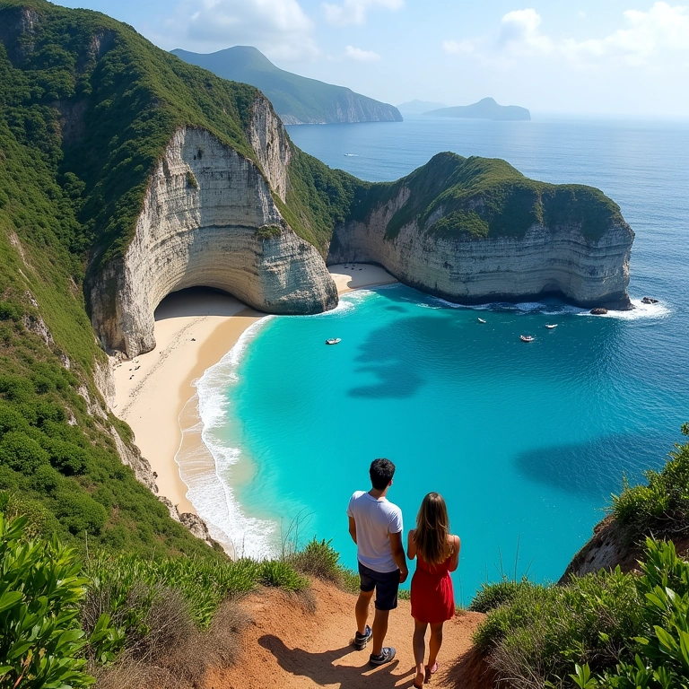 Vista da Baía do Sancho em Fernando de Noronha.