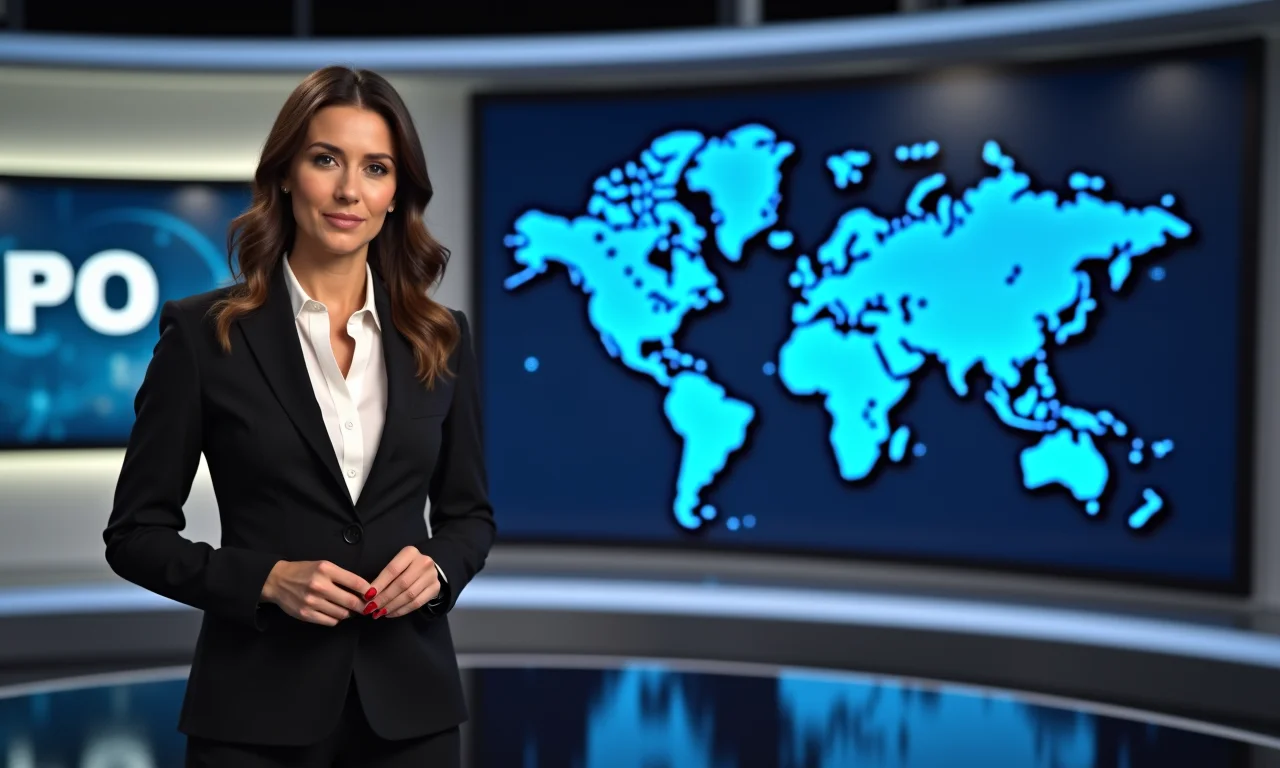 Âncora de TV anunciando IPO.