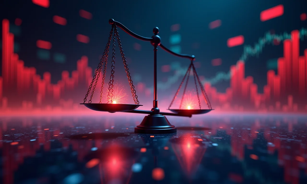 Balança representando a definição do preço de ações.