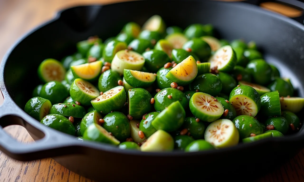 Berbigão ao alho e óleo em frigideira de ferro.