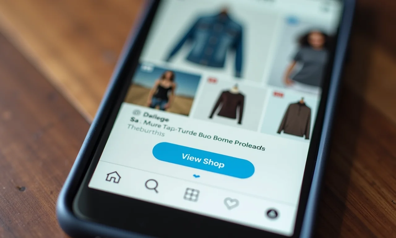 Botão 'Ver Loja' em destaque em um anúncio do Instagram Shopping.