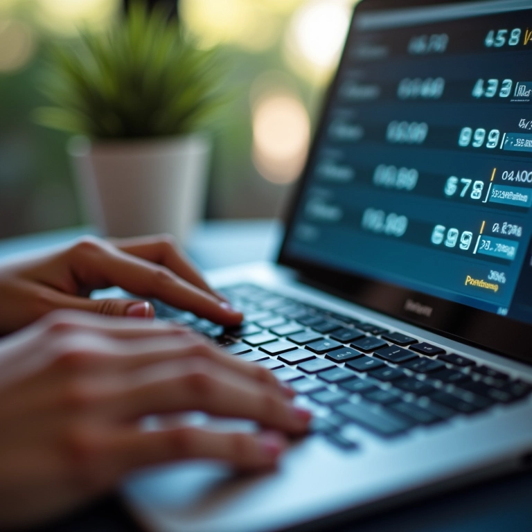 Calculando custos de marketing digital em calculadora online.