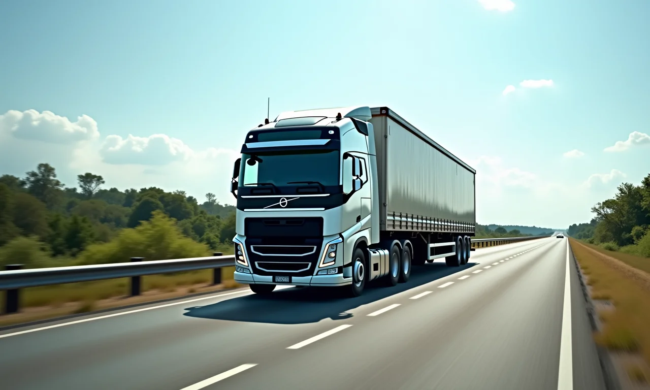 Caminhão truck transportando carga pesada em rodovia brasileira.