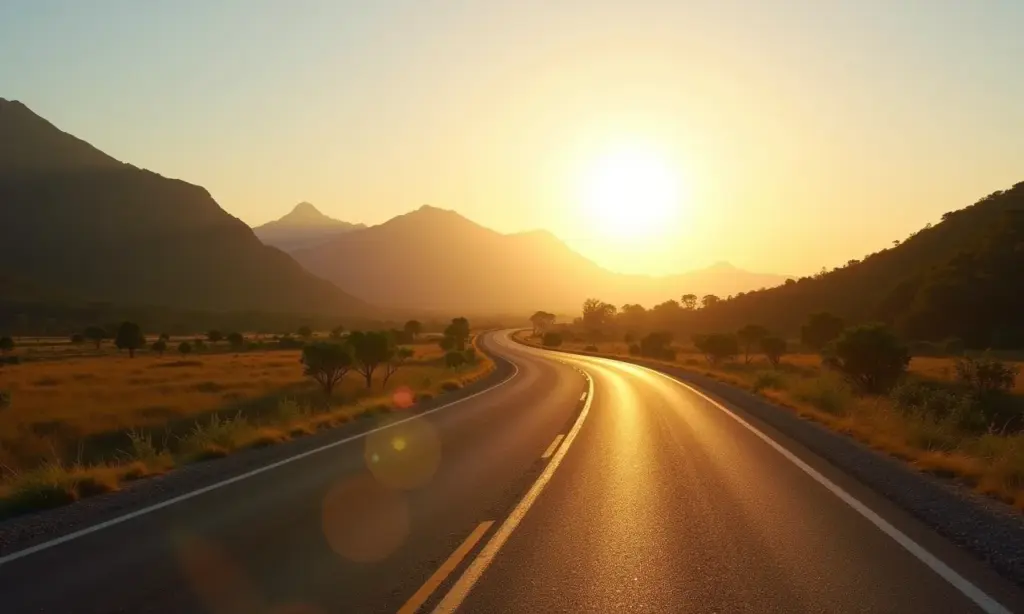 Mapa 4 Rodas: O Guia Essencial para Viajar Carro em estrada cênica no Brasil, representando a liberdade de viajar.