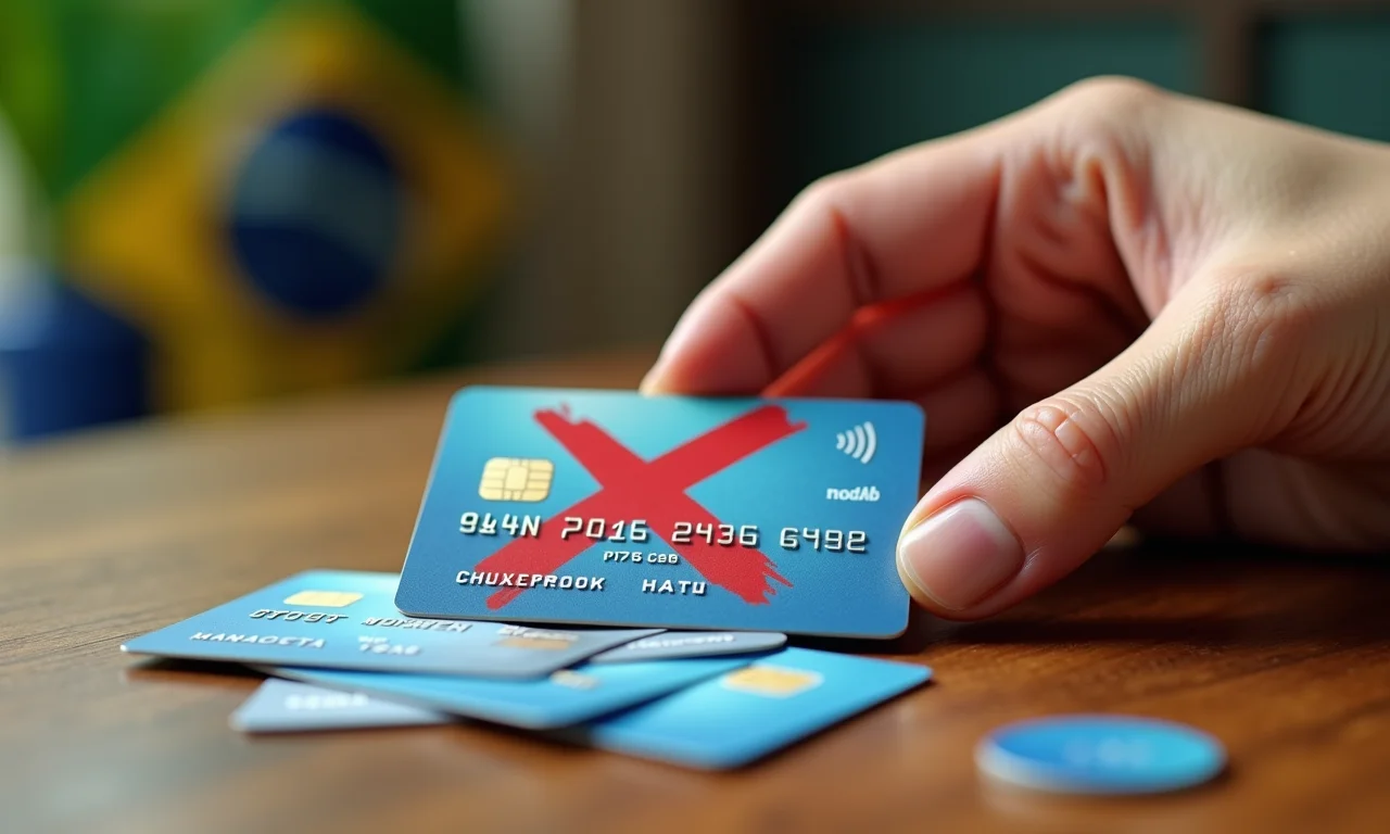 Cartões de crédito riscados, simbolizando nome sujo.