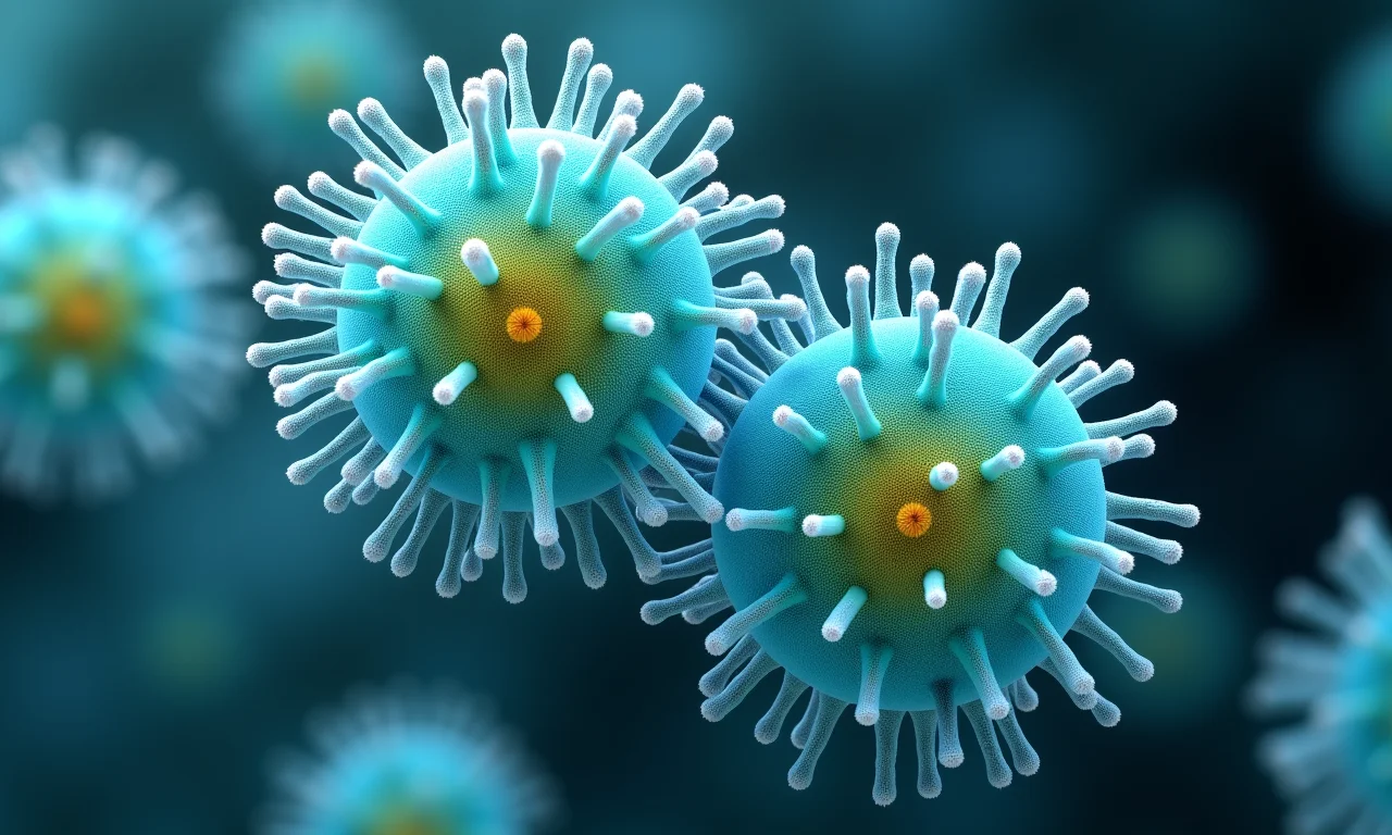 Cianobactérias em reprodução assexuada, visualização microscópica detalhada.