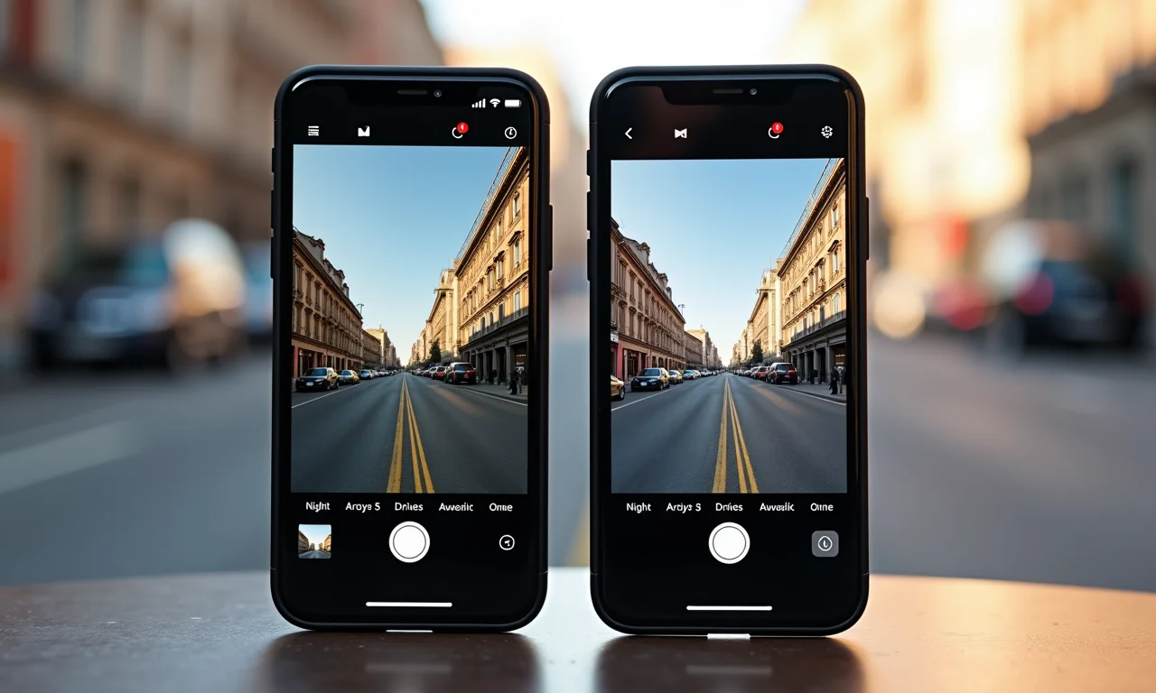 Comparativo de câmeras entre iPhones.
