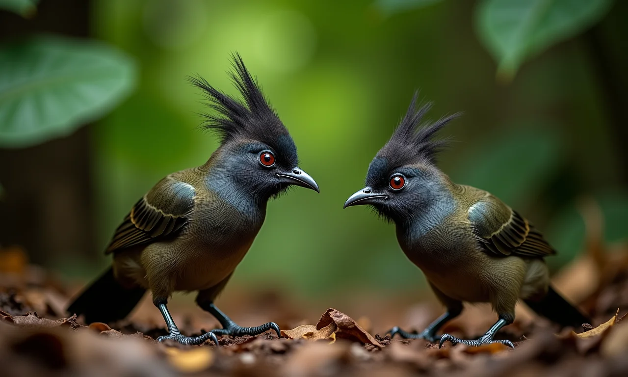 Comparativo do tamanho da crista entre jacu macho e fêmea.