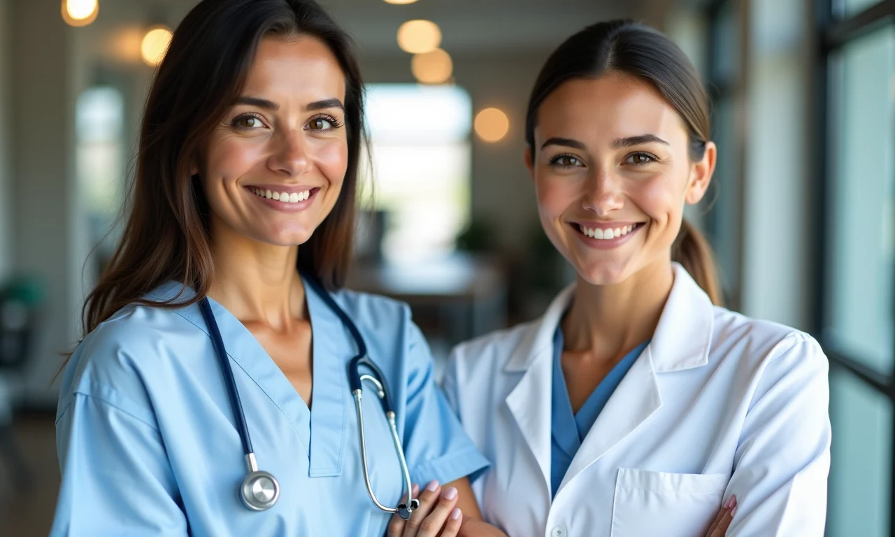 Comparativo visual entre um consultório de clínico geral e uma clínica médica.